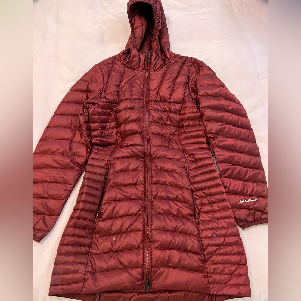 EDDIE BAUER maroon winter puffer coat